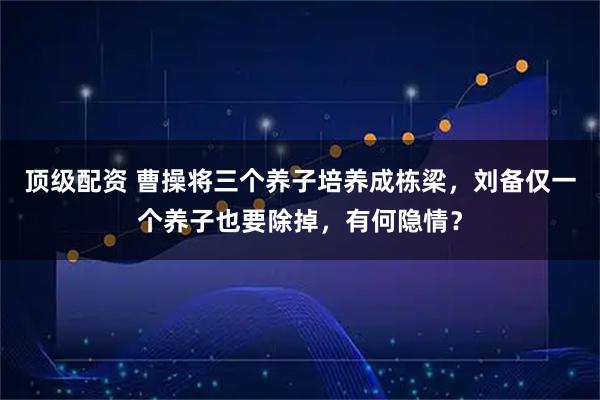 顶级配资 曹操将三个养子培养成栋梁，刘备仅一个养子也要除掉，有何隐情？