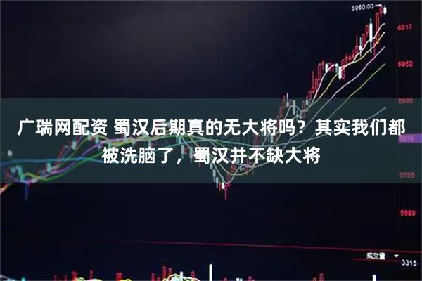 广瑞网配资 蜀汉后期真的无大将吗？其实我们都被洗脑了，蜀汉并不缺大将